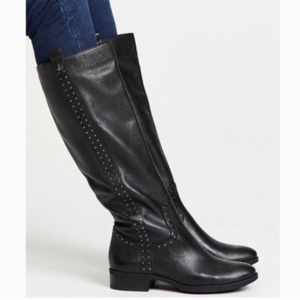 Sam Edelman Prina Leather Tall Black Boot 5 M